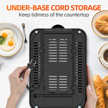 Load image into Gallery viewer, RAMJOY Black Toaster 2 Slice, Extra Wide Slot Toaster for Bagels, Bread, Waffles, 7 Shade Settings, 4 Main Functions, Removable Crumb Tray, 900 Watts Toasters, Black Stainless Steel
