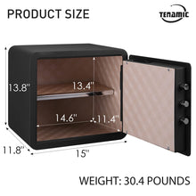Load image into Gallery viewer, Tenamic Biometric Fingerprint Safe Box 1.41 Cuft Security Box with Induction Light and Leather, Solid Alloy Steel Home Cabinet Safe, Black
