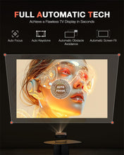 Load image into Gallery viewer, 【360°Adjustable Stand &amp; Auto Focus/Keystone】Mini Projector with WiFi and Bluetooth, 550ANSI Native 1080P Portable Outdoor Movie Projector, VOPLLS Home Projector 4K Support for HDMI/USB/AV/Phone/Laptop

