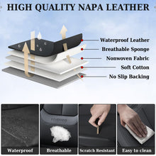 Load image into Gallery viewer, Coverado Car Seat Covers Full Set, Seat Covers for Cars, Black Car Seat Cover, Car Seat Protector Waterproof, Nappa Leather Car Seat Cushion, Car Seat Covers Front Seats and Back Fit for Most Cars
