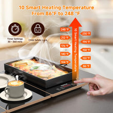Load image into Gallery viewer, FEPPO Electric Warming Tray, 4-in-1 Food Warmers for Parties Buffet with 10 Temp Settings and Timer, 33"x15" Glass Surface Warming Mat for Food, Modular Buffet Hot Plates for Catering and Gatherings
