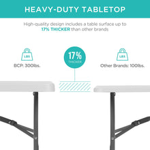 Load image into Gallery viewer, Best Choice Products 6ft Plastic Folding Table, Indoor Outdoor Heavy Duty Portable w/Handle, Lock for Picnic, Party, Camping - White
