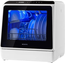 Load image into Gallery viewer, NOVETE Portable Countertop Dishwashers, Compact Dishwashers with 5 L Built-in Water Tank &amp; Inlet Hose, 5 Washing Programs, Baby Care, Air-Dry Function and LED Light for Small Apartments

