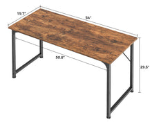 Load image into Gallery viewer, Huuger Computer Desk, 55 Inch Office Desk, Gaming Desk with Storage, Writing Desk Work Desk for Home Office, Study, Modern Simple Desk, Large Legroom, Metal Frame, Rustic Brown
