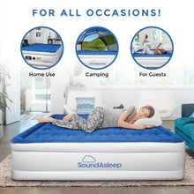 Load image into Gallery viewer, SoundAsleep Dream Series Luxury Air Mattress with ComfortCoil Technology &amp; Built-in High Capacity Pump for Home &amp; Camping- Double Height, Adjustable, Inflatable Blow Up, Portable - Queen Size
