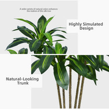 Load image into Gallery viewer, ASTIDY Artificial Dracaena Tree 5FT - Faux Tree with White Tall Planter - Fake Tropical Yucca Floor Plant in Pot - Artificial Silk Tree for Home Office Living Room Decor Indoor
