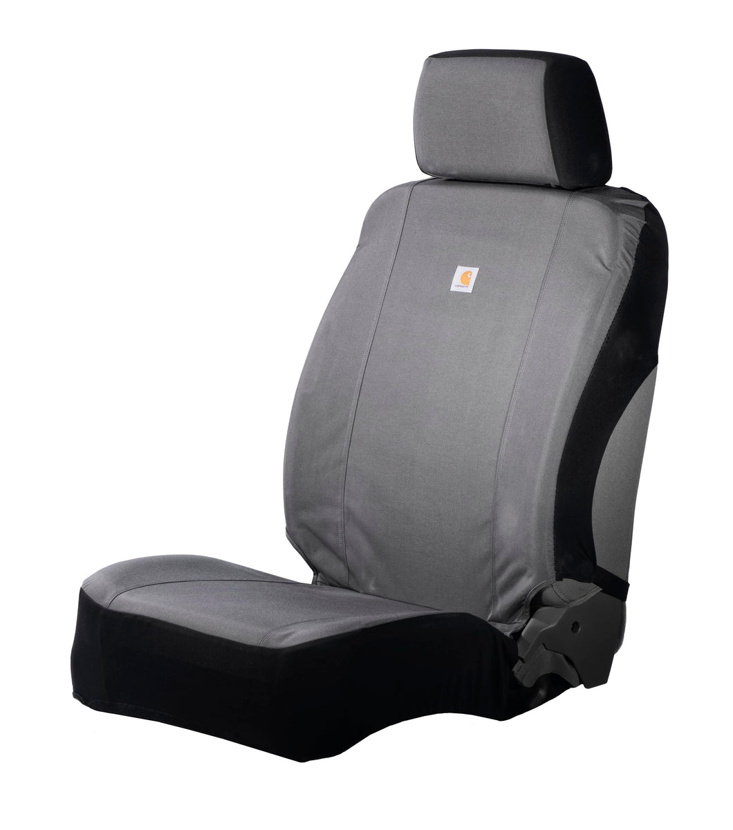 Carhartt Universal Nylon Duck Canvas Fitted Bucket Seat Covers, Durable Seat Protection with Rain Defender, One Size, Gravel