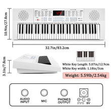 Load image into Gallery viewer, Vangoa VGK611 Piano Keyboard for Beginner, 61 Keys Electric Keyboard Piano Portable Music Keyboard with Mini Lighted Keys, Electronic Piano for Kids Boy Girl, White

