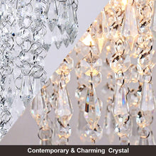 Load image into Gallery viewer, FRIXCHUR Small Crystal Chandelier Led Crystal Ceiling Lights 3 Tiers Crystal Raindrops Chandelier Pendant Lighting Fixture Decoration for Bedroom Hallway Living Room,Chrome,E26
