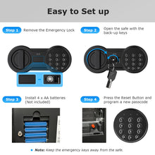 Load image into Gallery viewer, Bonsaii Safe Box with Fireproof Bag, 1.28 Cubic Feet Security Safe Box for Home, Document Safes with Digital Keypad Lock, Removable Shelf for Money, Medicine, Valuables, 12.99 x 14.17 x 12.99 Inches
