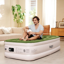 Load image into Gallery viewer, Zearna Air Mattress with Built in Pump - Upgraded Twin Blow Up Mattress, 2 Mins Quick Self Inflatable with Double Air Chamber,18&quot;/550lbs Max, Strong Support, for Camping,Home,Guests,Portable Travel
