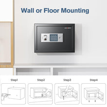 Load image into Gallery viewer, Locksworth Safe for Home, 0.6 Cubic Feet Safety Box, Lock Box for Money, Jewelry, Documents and Guns, Digital Security Safe for Office, Hotel and Personal Use, 13.8&quot;W x 9.8&quot;D x 9.8&quot;H
