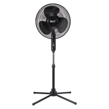Load image into Gallery viewer, Comfort Zone Electric Oscillating Pedestal Fan, Stand Fan, 16 inch, 3 Speed, 90 Degree Oscillating Head, Adjustable Height and Tilt, Airflow 7.48 ft/sec, Ideal for Home, Bedroom &amp; Office, CZST161BTEBK
