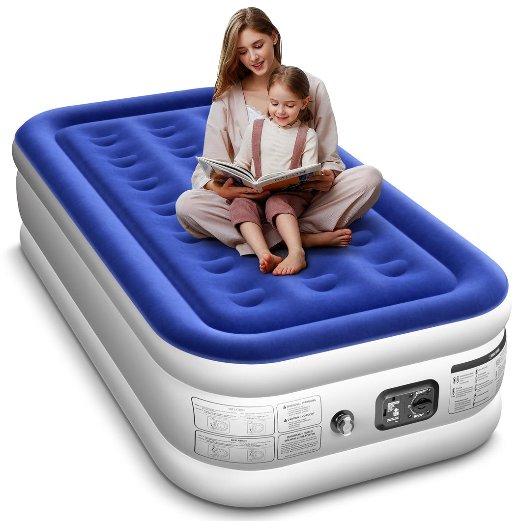 Xsleep Twin Air Mattress with Built in Pump Luxurious Comfort 16
