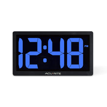 Load image into Gallery viewer, AcuRite 75111M 10-inch LED Digital Clock with Auto Dimming Brightness Blue
