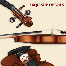 Load image into Gallery viewer, Aileen 3/4 Violin Set, Beginners Fiddle Kit for Teenagers with Hard Case, Music Stand, Shoulder Rest, Rosin, Bow, Tuner, Extra Strings, Mute, Wall Mount, Fingerboard Sticker, Cleaning Cloth
