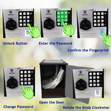 Load image into Gallery viewer, Litpggy Kids Safe Bank with Fingerprint Password Talking ATM Piggy Bank for Real Money Toy Gift for 5-14 Years Old Boys Girls (Silver/Black)
