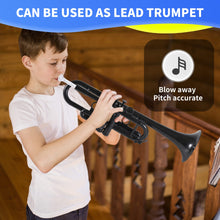Load image into Gallery viewer, PAMPET Professional Plastic Bb Trumpet Standard Trumpet Set for Student Beginner With 7C Mouthpiece and 3C Mouthpiece, Bb Trumpet Instrument, Black,
