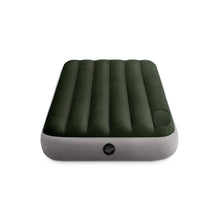Load image into Gallery viewer, Intex 64761E Dura-Beam Standard Downy Air Mattress: Fiber-Tech – Twin Size – Built-in Foot Pump – 10in Bed Height – 300lb Weight Capacity
