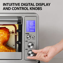 Load image into Gallery viewer, TOSHIBA AC25CEW-SS Large 6-Slice Convection Toaster Oven Countertop, 10-In-One with Toast, Pizza and Rotisserie, 1500W, Stainless Steel, Includes 6 Accessories

