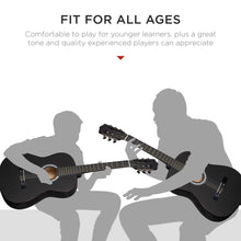 Load image into Gallery viewer, Best Choice Products 38in Beginner All Wood Acoustic Guitar Starter Kit w/Gig Bag, 6 Celluloid Picks, Nylon Strings, Capo, Cloth, Strap w/Pick Holder - Matte Black
