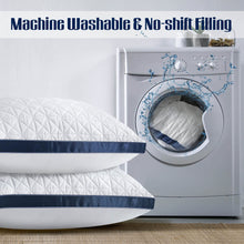 Load image into Gallery viewer, Pillows Standard Size Set of 2 Cooling Hotel Luxury Bed Pillows for Sleeping 2 Pack, Supportive Breathable Down Alternative Gusset Standard Pillow for Back Stomach or Side Sleepers
