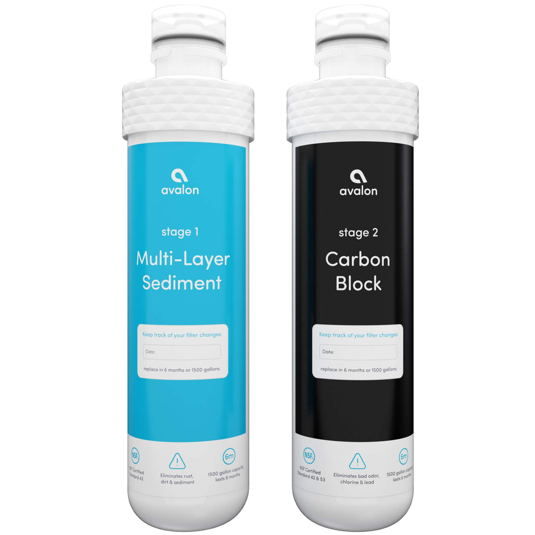 Avalon Genuine Filters for Avalon Water Coolers, 2 Stage Replacement Filters, Compatible with all Avalon branded Bottleless Water Coolers, NSF Certified, 2 Count (Pack of 1)