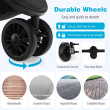 Load image into Gallery viewer, BABY JOY Jogging Stroller, Jogger Travel System with 5-Point Safety Harness, Adjustable Canopy/Backrest/Footrest, Storage Basket &amp; Pocket, Lightweight Baby Stroller for Newborn Toddlers (Black)
