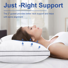 Load image into Gallery viewer, Premium Pillows Queen Size Set of 2, Fluffy and Supportive 7D Down Alternative Bed Pillows, Luxury Soft Hotel Quality Gusseted Pillow for Side Back Stomach Sleepers, Relief Neck Head and Shoulder Pain
