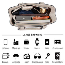 Load image into Gallery viewer, LAVAWA Tote Bag for Women Large Western Purse Ladies Top Handle Shoulder Handbags Vintage Embossed Concho Studs (White)
