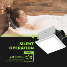 Load image into Gallery viewer, Homewerks 7141-110-G4 Bathroom Fan Integrated LED Light Ceiling Mount Exhaust Ventilation Whisper Quiet 2.0 Sones 110 CFM, White
