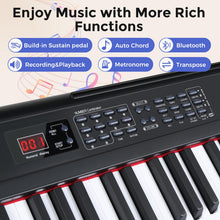 Load image into Gallery viewer, Fesley Piano Keyboard 88 Keys: Bluetooth Full-Size Digital Piano Keyboard, 900 Tones Portable Electric Keyboard Piano, 88 Key Keyboard Electronic with Built-in Sustain Pedal, Split, MIDI, FEP160
