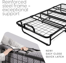 Load image into Gallery viewer, Milliard Deluxe Diplomat Folding Bed – Twin Size - with Luxurious Memory Foam Mattress and a Super Strong Sturdy Frame – 75” x 38
