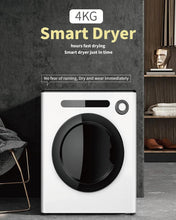 Load image into Gallery viewer, OOTDAY Portable Clothes Dryer, Front Load Compact Laundry Dryers with Exhaust Pipe, 850W, ABS Control Panel, 9lbs Compact Dryer for Apartments, Home, Dorm, White
