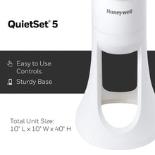 Load image into Gallery viewer, Honeywell HYF260 Quiet Set Whole Room Tower Fan, White
