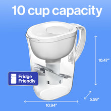 Load image into Gallery viewer, Brita Large Pitcher BPA-Free, Replaces 1,800 Plastic Water Bottles a Year, Lasts Two Months or 40 Gallons, Includes 1 Filter, 10cup, White
