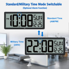 Load image into Gallery viewer, WallarGe 14.5&#39;&#39; Large Digital Wall Clock Battery Operated with Jumbo Numbers, Temperature and Date - Easy to Read and Set, Auto DST
