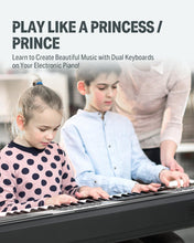 Load image into Gallery viewer, Donner 61 Key Keyboard Piano, Electric Piano Keyboard Kit with 249 Voices, 249 Rhythms - Includes Piano Stand, Stool, Microphone, Gift for Beginners, Black (DEK-610S)
