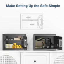 Load image into Gallery viewer, Locksworth Safe for Home, 0.6 Cubic Feet Safety Box, Lock Box for Money, Jewelry, Documents and Guns, Digital Security Safe for Office, Hotel and Personal Use, 13.8&quot;W x 9.8&quot;D x 9.8&quot;H
