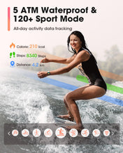 Load image into Gallery viewer, Smart Watches for Women Men with Call: Fitness Trackers with 24-Hour Heart Rate SpO2 Sleep Monitor 5ATM Waterproof 120+ Sport Mode Watches for Women gift Compatible with iPhone Android Phones(3 Bands)
