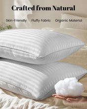 Load image into Gallery viewer, Qnoon Pillows Queen Size Set of 2, Hotel Collection Bed Pillows for Sleeping, Gusseted Pillow for Back, Stomach or Side Sleepers(Pure White)
