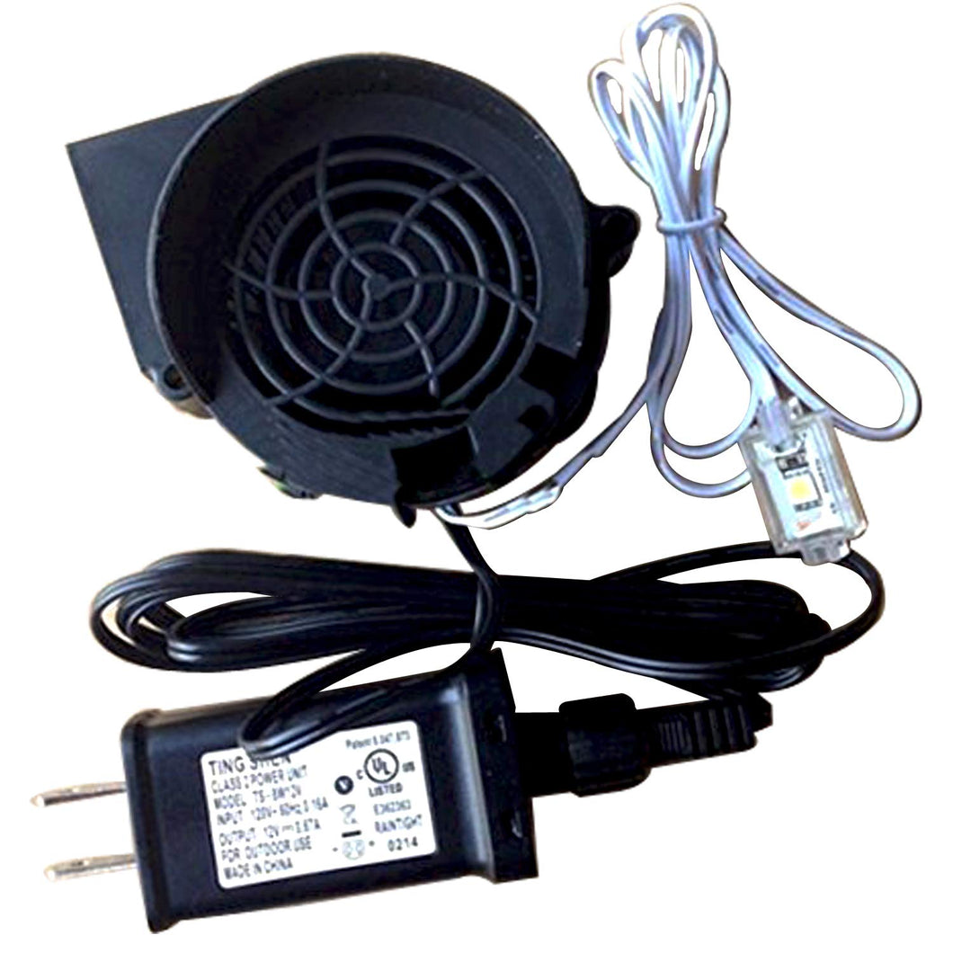 Gemmy Inflatable Replacement Fan Blower with 6' Long Light String with 3 Very Bright LED Lights - 12v/1.5a Adapter - Model JDH1232S