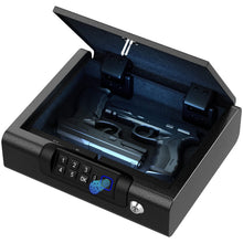 Load image into Gallery viewer, Gun Safe,Biometric Gun Safe for Pistols 3-Ways unlock Safe Fingerprint Digital PIN Key Unlock with Voice, Gun lock box for Cloakroom living room Bedroom Nightstand and Car BILLCONCH
