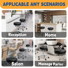 Load image into Gallery viewer, Rolling Stool Heavy Duty 400lb: Super Soft Seat Cushion,360° Swive,Height Adjustability,No Squeaky Noises,No Tip Over,New Upgraded Stool Salon Stool Chair, Tattoo Facial Massage Spa Medical (Black)
