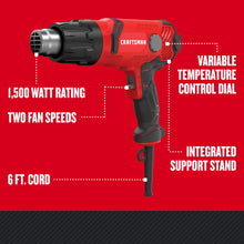 Load image into Gallery viewer, CRAFTSMAN Heat Gun, Corded, Variable Heat Setting up to 1200 Degrees, 1500 Watt (CMEE531)
