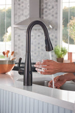 Load image into Gallery viewer, Moen 87014EWBRB Essie MotionSense Wave One-Handle Touchless Kitchen Faucet with Pull Down Sprayer and Soap Dispenser, Mediterranean Bronze
