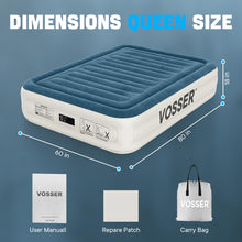 Load image into Gallery viewer, VOSSER Queen Air Mattress with Built-in Pump,Fast &amp; Easy Inflation/Deflation Inflatable Mattress, Foldable Blow Up Mattress with Storage Bag, Inflatable Bed for Home, Camping &amp; Guests
