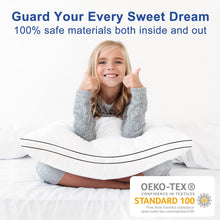 Load image into Gallery viewer, Premium Pillows Queen Size Set of 2, Fluffy and Supportive 7D Down Alternative Bed Pillows, Luxury Soft Hotel Quality Gusseted Pillow for Side Back Stomach Sleepers, Relief Neck Head and Shoulder Pain
