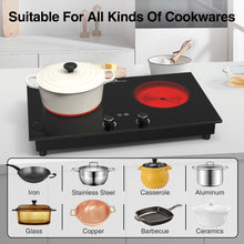 Load image into Gallery viewer, VBGK Electric Cooktop,2400W Electric Stove Top,Countertop and Built-in Hot Plate with Child Safety Lock, Timer, LED touch Knob Control,Overheat Protection,110V 2 Burner Induction Cooktop

