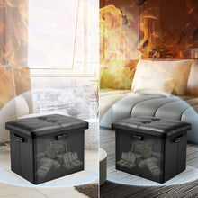 Load image into Gallery viewer, DocSafe Storage Ottoman with Lock,Fireproof Folding Ottoman Foot Rest Stool Storage Chest with Storage Safe for Important Documents,Waterproof 17 Inches Short Ottoman Foot Stool with Handles,Black
